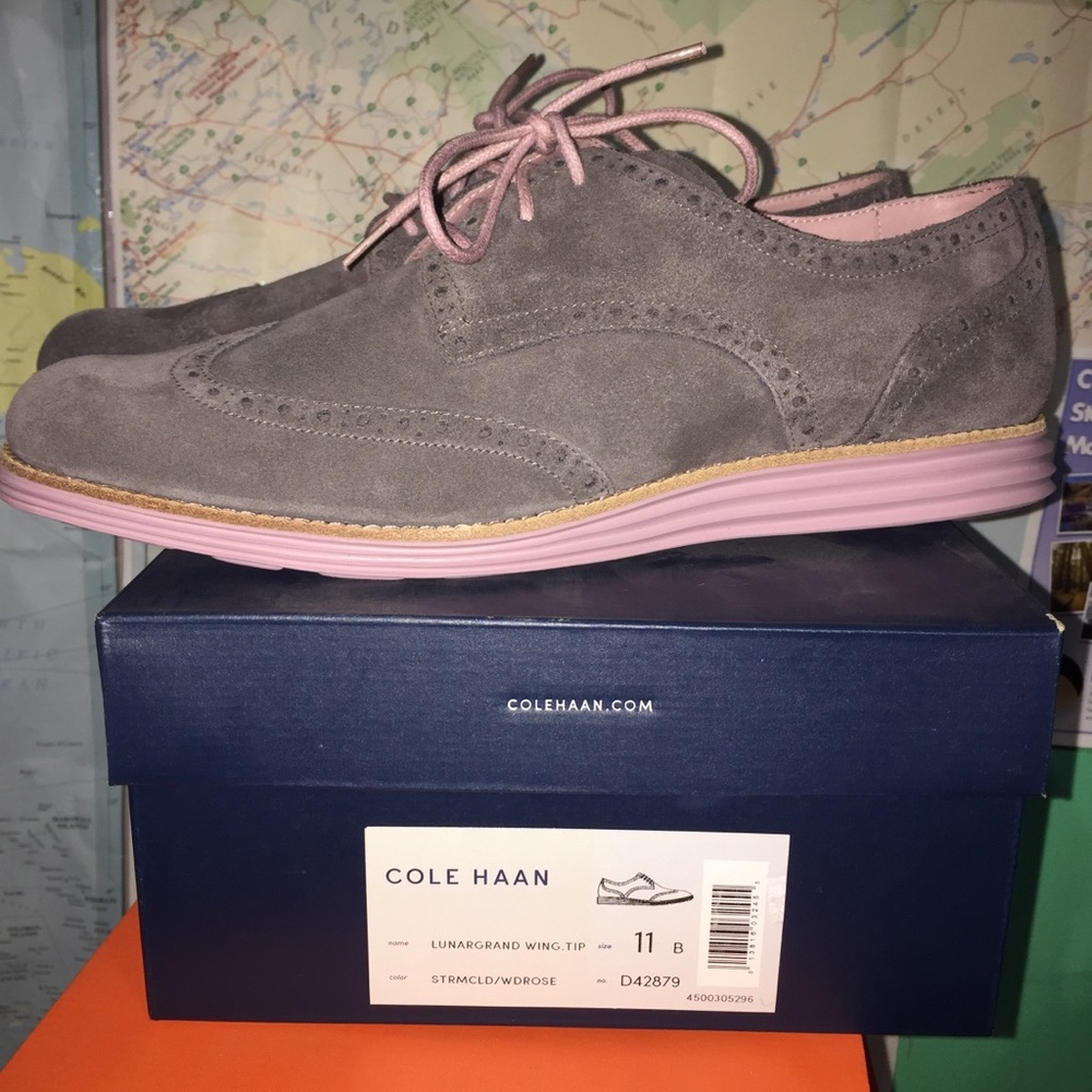 Brand New Cole Haan Lunargrand Suede Oxfords